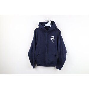 Vintage 80s Russell Athletic Mens Small Distressed Shark Swimming Hoodie USA